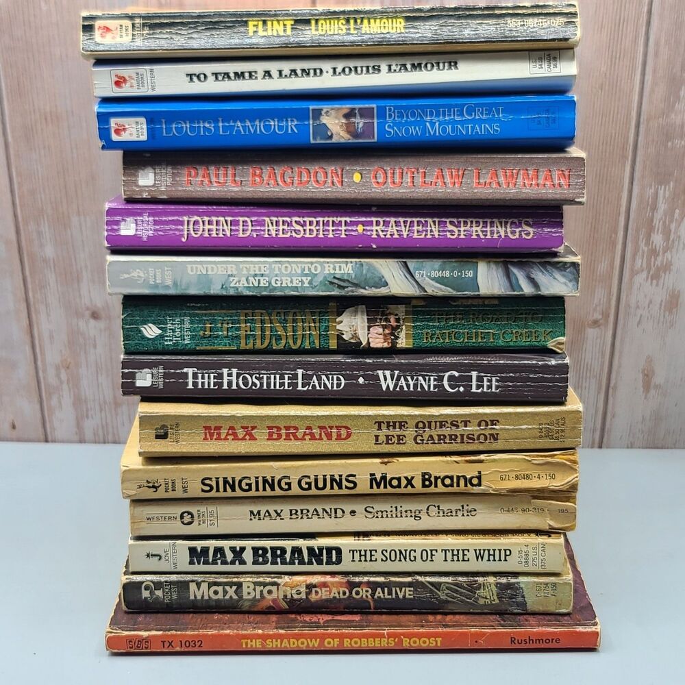 Max Brand, L’Amour, And Other Western Paperbacks Lot Of 14 READ
